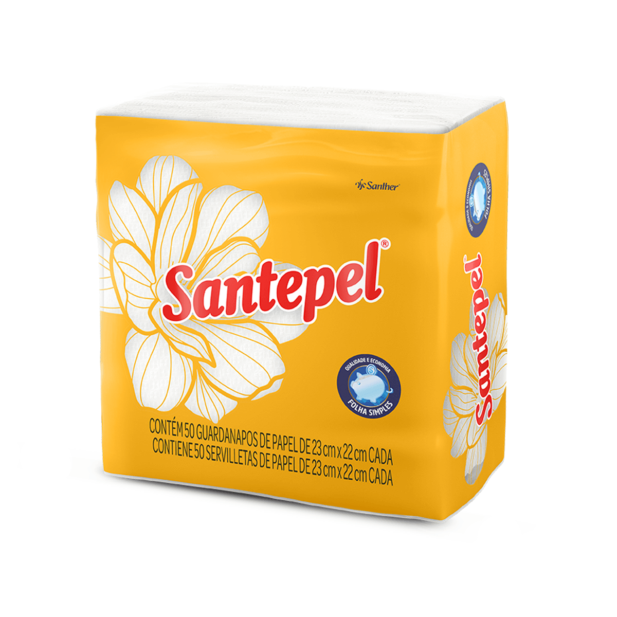 Guardanapo Pequeno Folha Simples GSP23 23x22cm com 50 unidades Santepel